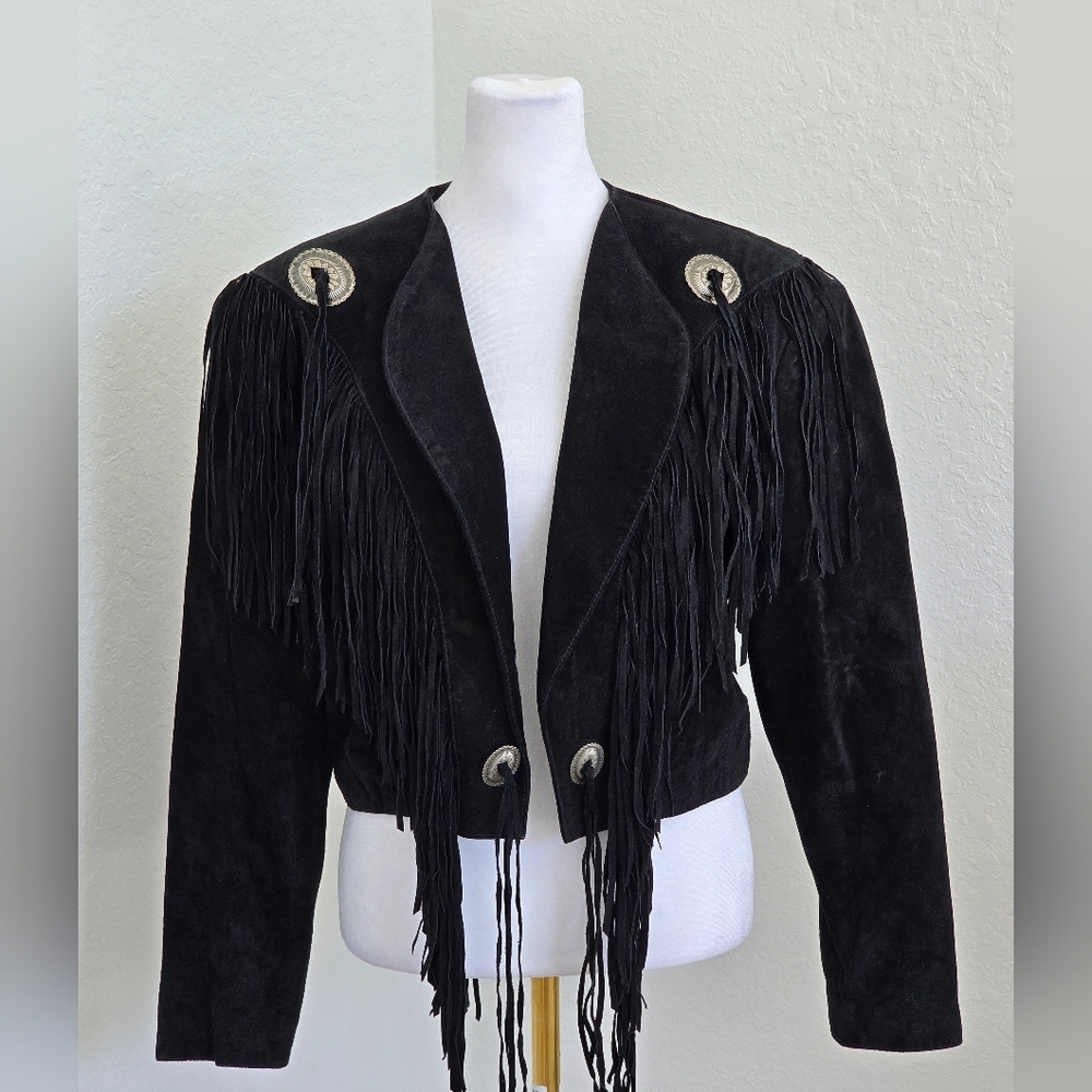 Vintage Suede Fringe Jacket 100% leather - Picture 3 of 9
